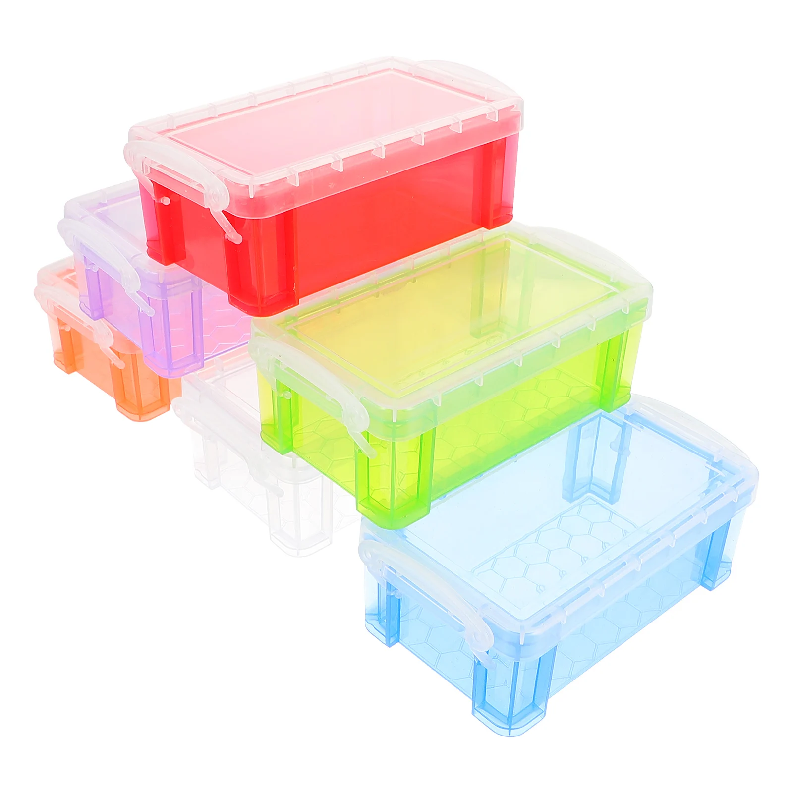 

6pcs Color Storage Boxes Plastic Lightweight Portable Home Desktop ganizer Safe Beads Coins Small Cards Nails Clips