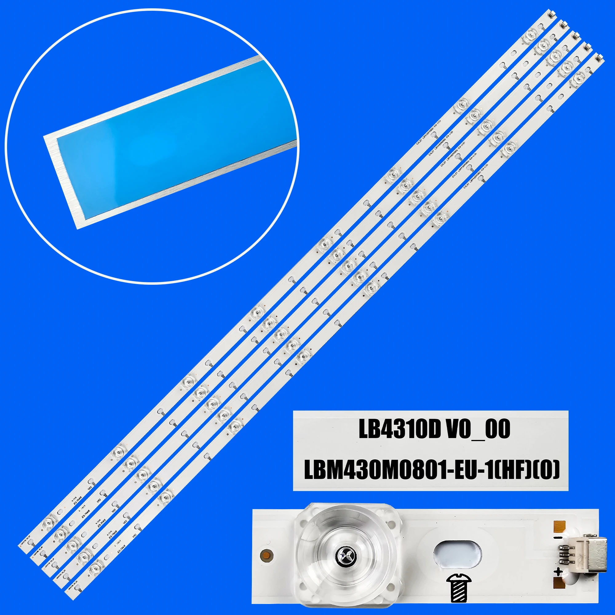 LED Backlight Strip For 43PUS6704/12 43PUS7855 43PUS7304/12 43PUS6754/12 LB4310D V0_00 43PUS7334/12 LBM430M0801-EU-1(HF)(0)