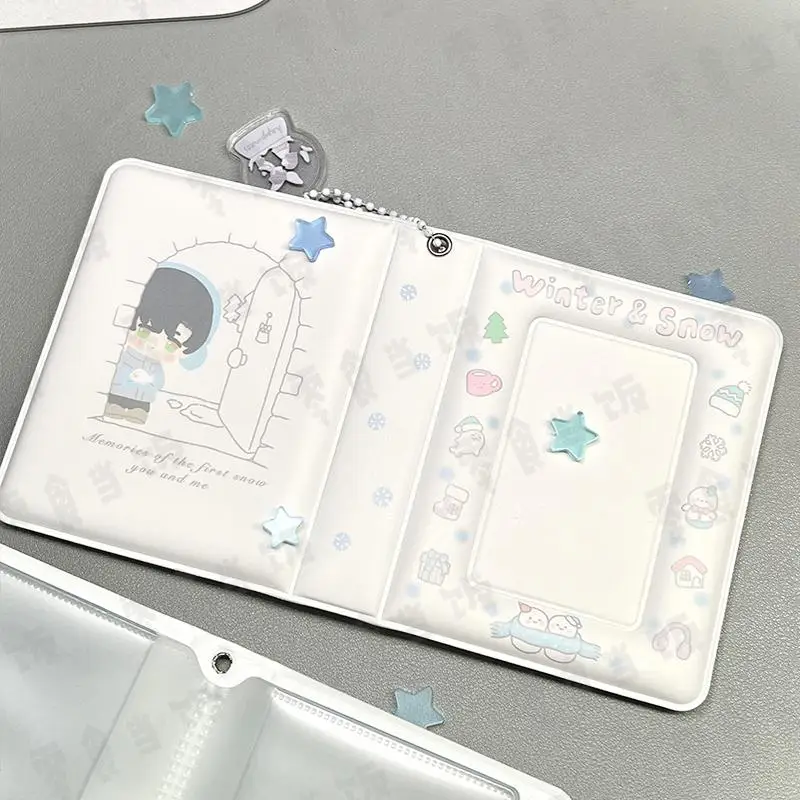 

"First Snow Impression" Mini Album, 32-Pocket for 3inch Instax Photos, Cute K-Pop Polaroid Collectible Card Holder with PP Pages