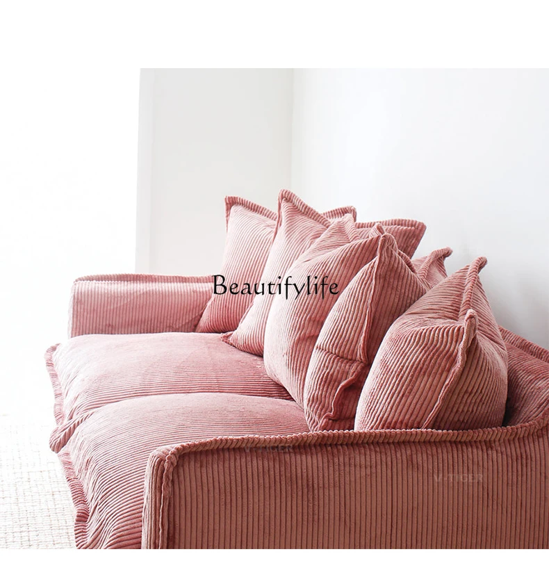 Cotton and Linen Fabric Sofa Removable and Washable Cloud Sofa Small Apartment Single Double