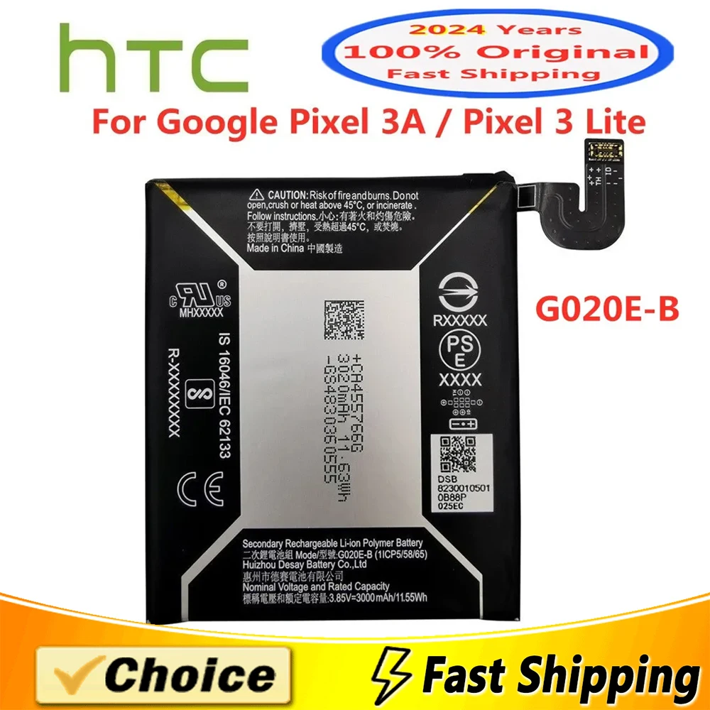 

3000mAh Original G020E-B Battery For HTC Google Pixel 3A / Pixel 3 lite,Brand New Replacement Phone Lithium Battery+Tool