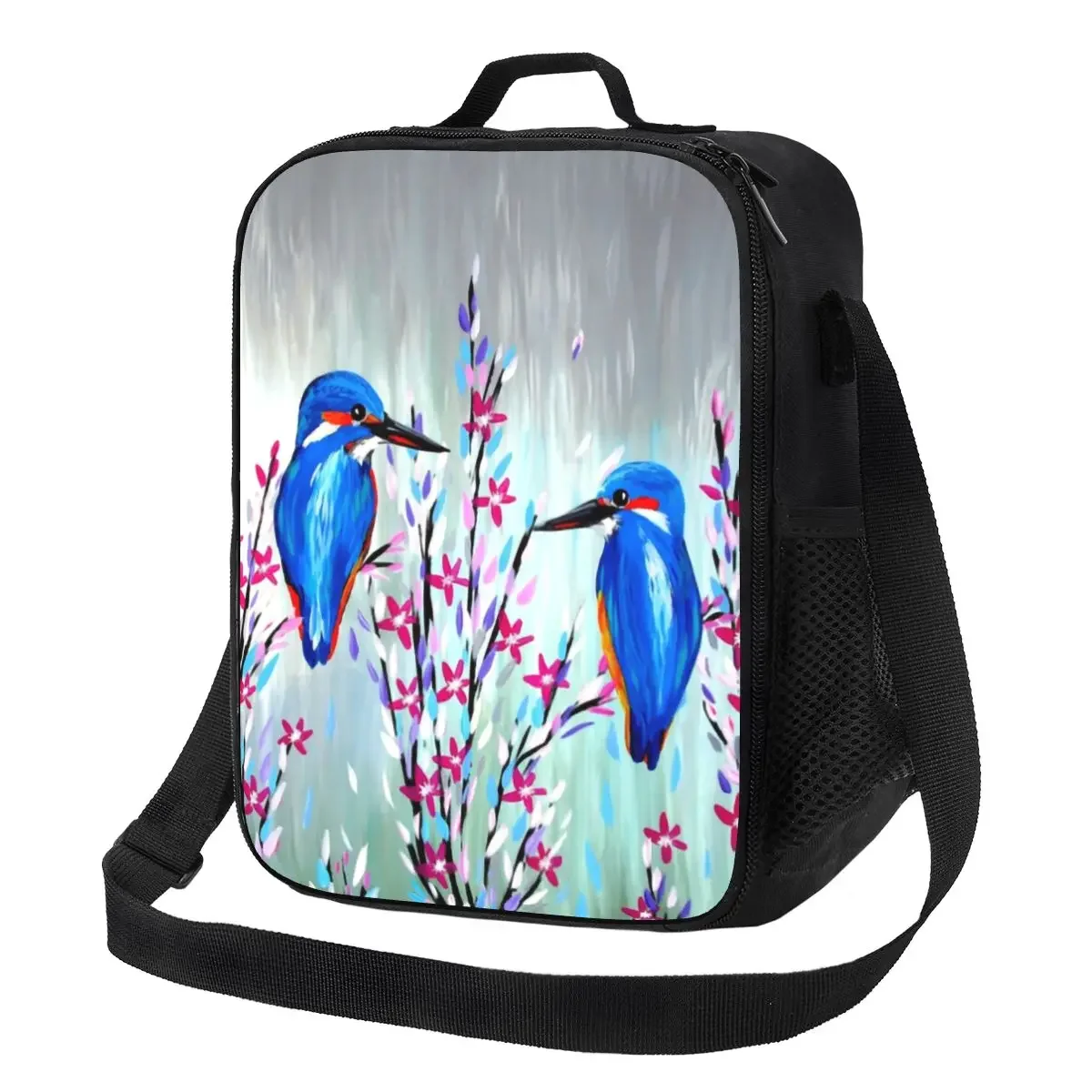 Custom Cute Kingfisher Love Lunch Bag Men Women Cooler Thermal Insulated Lunch Box for Kids School Children