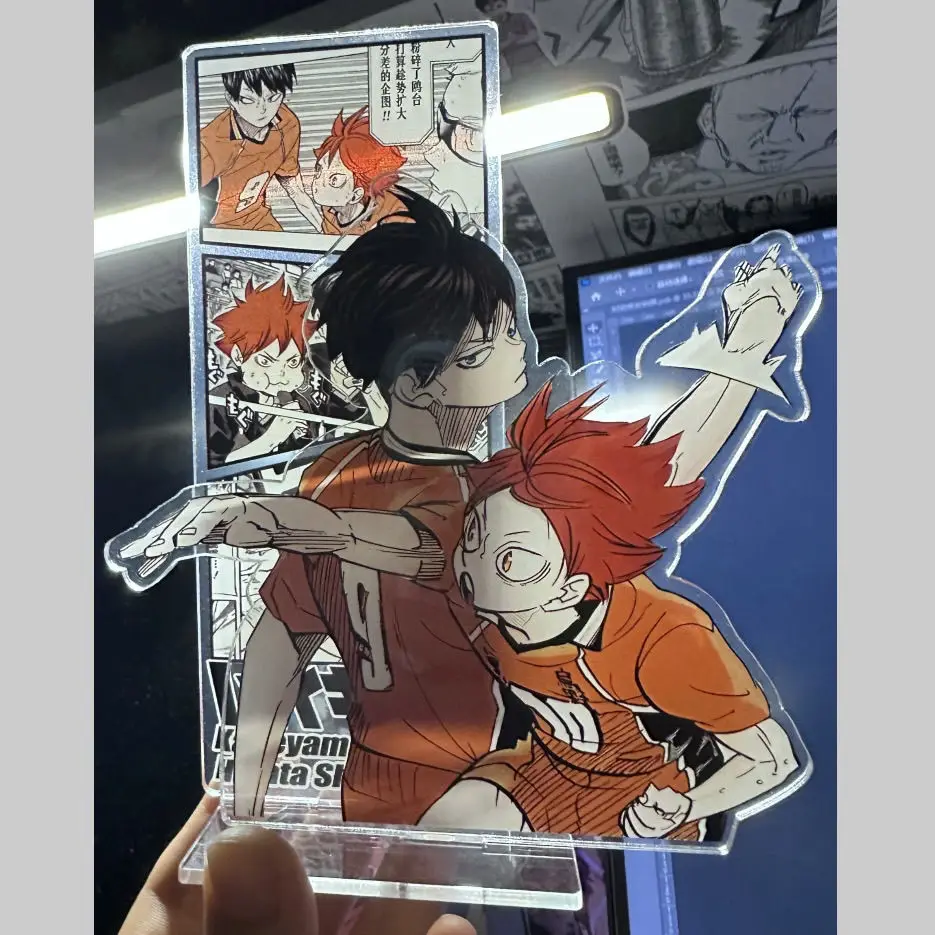 Haikyuu Acrylic Stand Shoyo Hinata Tobio Kageyama Figure Display Anime Goods Collection Accessories Desk Decor Ornament Gift