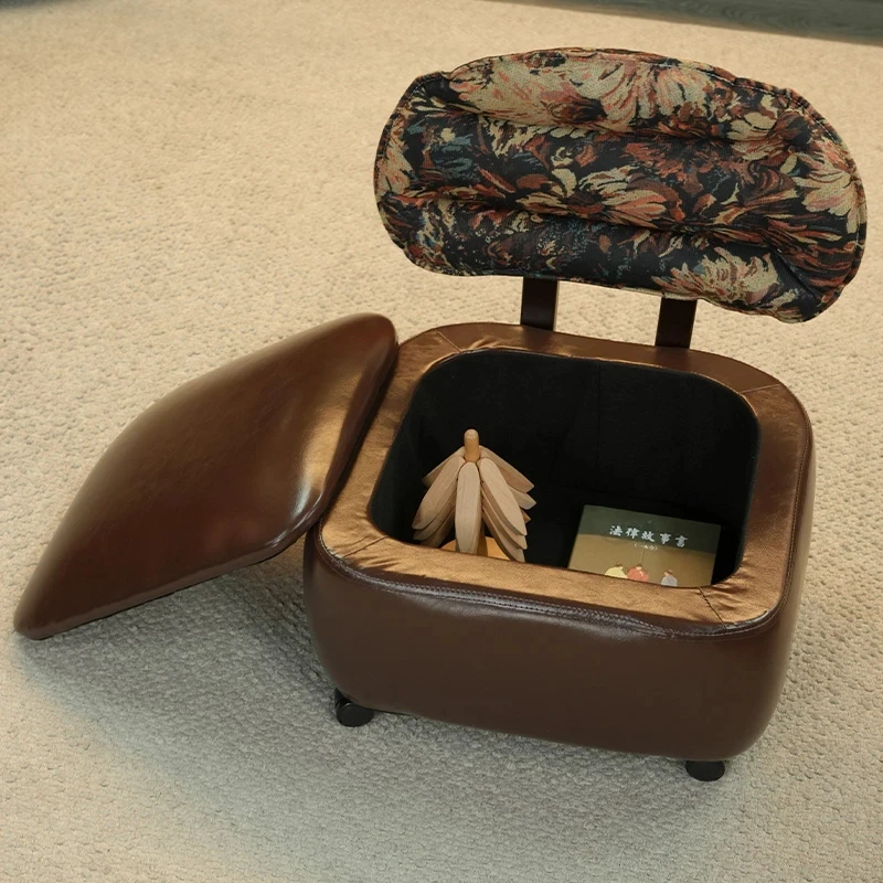 Solid Wood Swivel Chair with Backrest,Ergonomic Rolling Office Chair with 360-Degree Wheels and Versatile Seat Organizer
