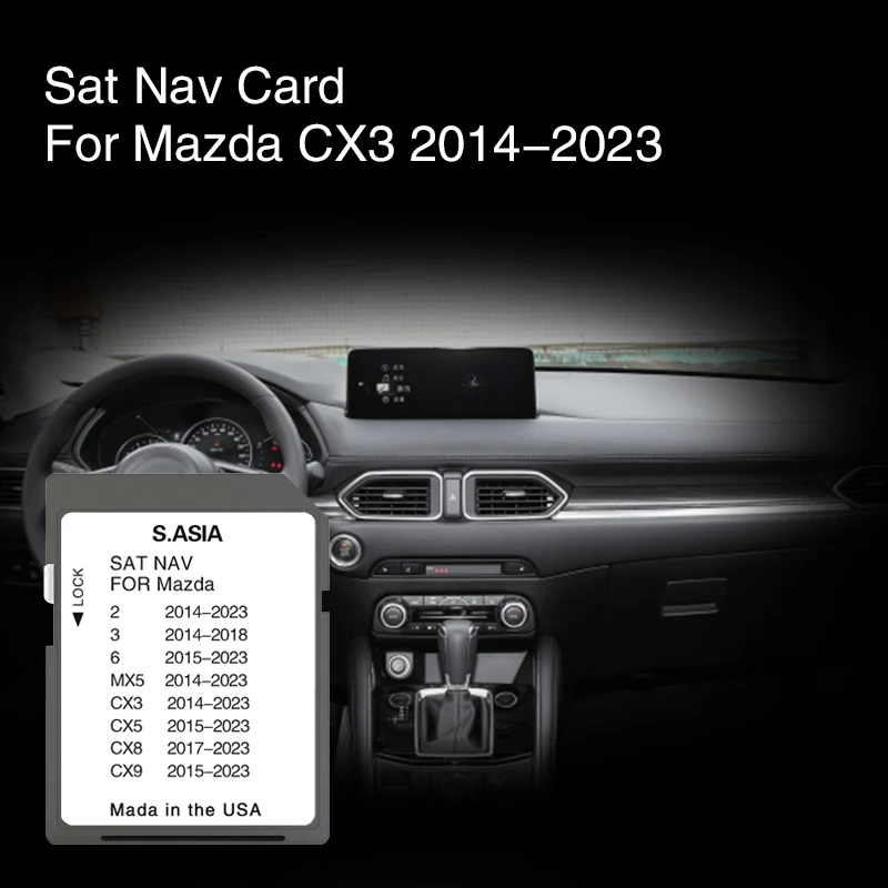 For Mazda CX3 From 2014 To 2023 Navigation SD Card Maps for South Asia Sat Nav Update Maps Indonesia Malaysia Philippines