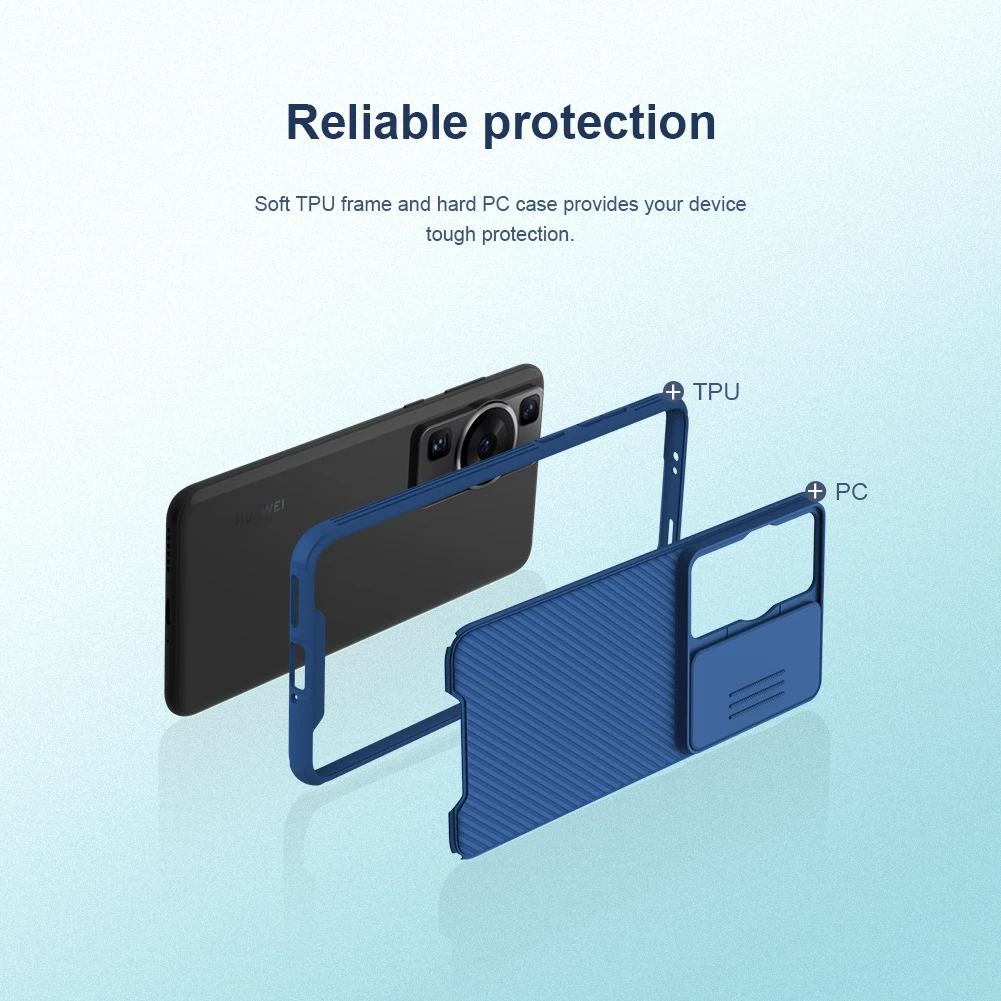 Nillkin-Coque pour Huawei P60 / P60 Pro, coque CamShield Pro avec protection de caméra market, coque rigide PC + TPU