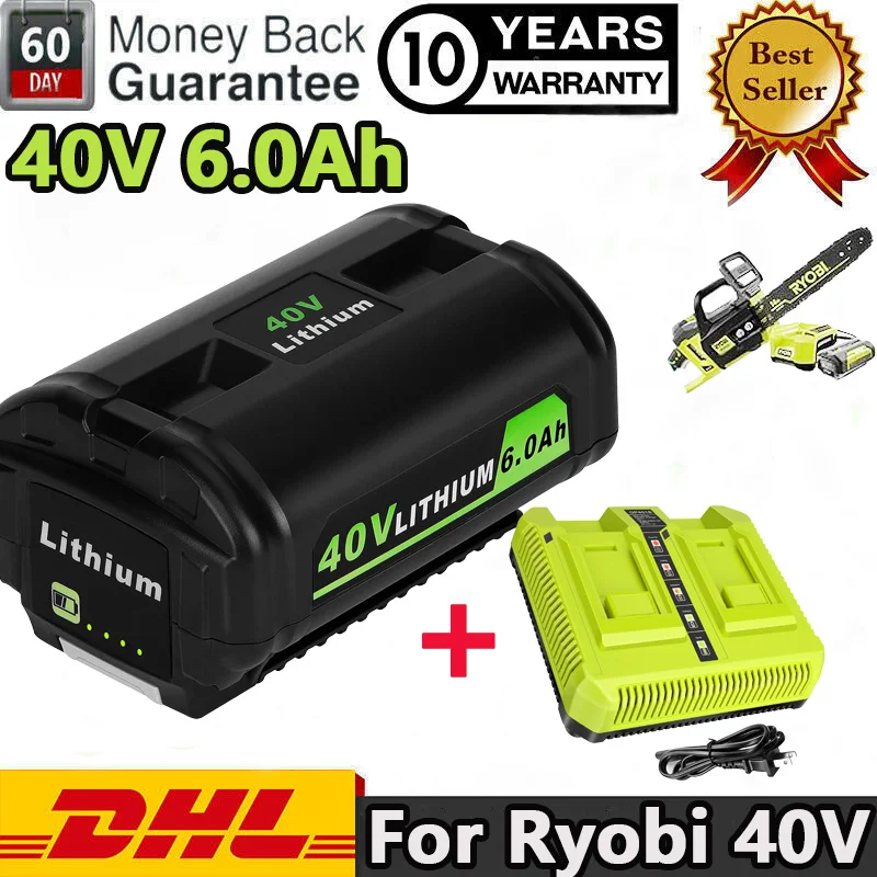 

2 pack Replacement for Ryobi 40V 6.0Ah Battery Compatible with Ryobi OP4040 OP40401 OP4026 OP40261 OP4050 OP40201 OP40601