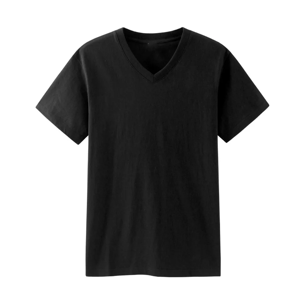 

Fashion V-Neck T Shirts for Men Simple Large Size Short Sleeve T-shirt Loose Bottoming Shirt Basic T-shirt Male