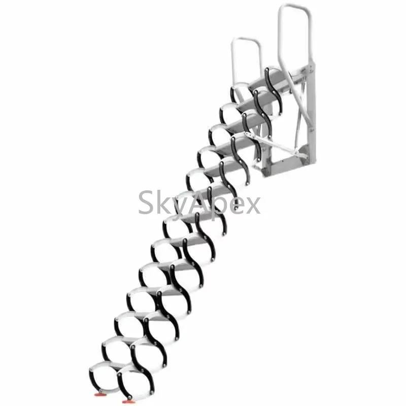 Multifuncional preto aço carbono alumínio dobrável escadas retráteis engrossado invisível interior casa industrial para apartamentos