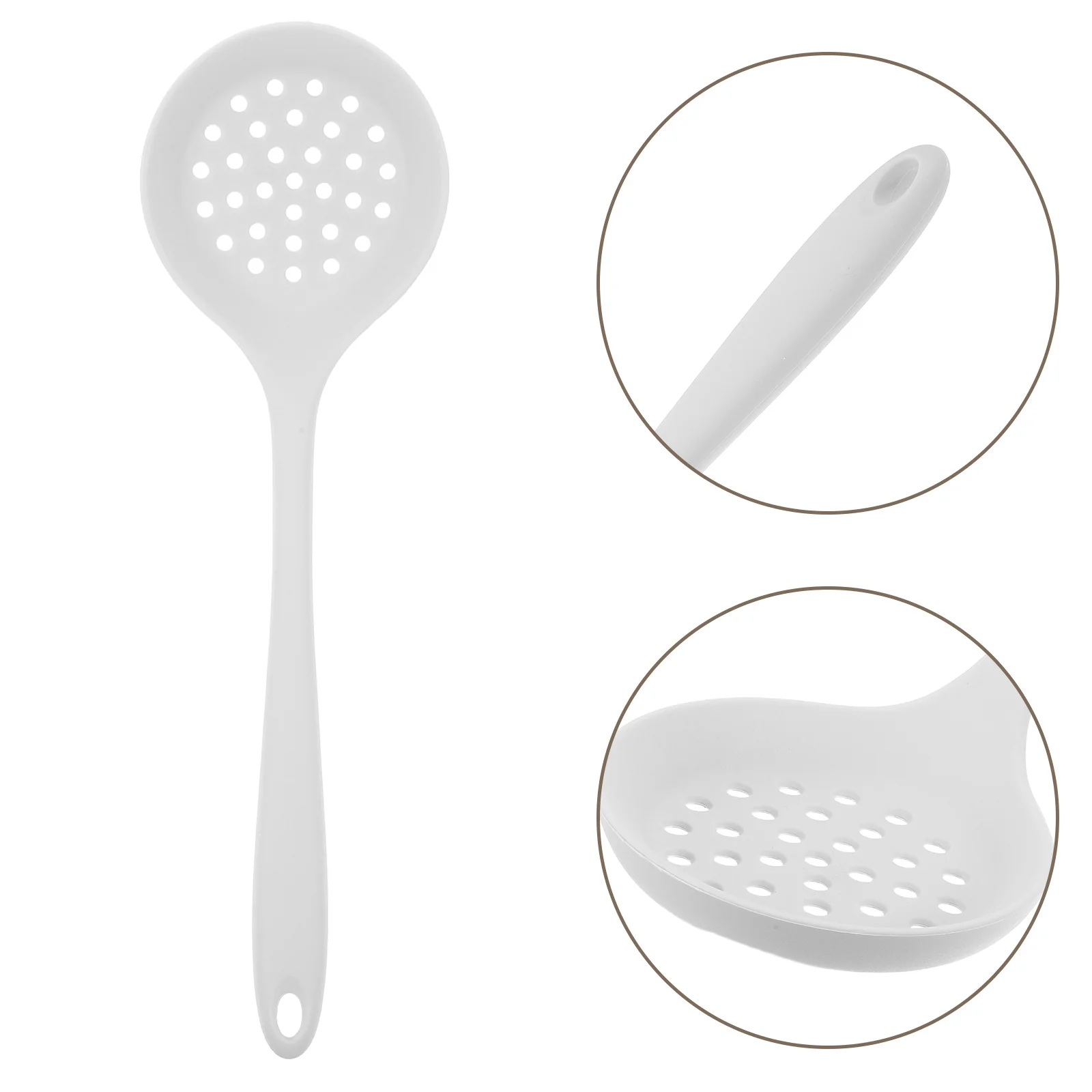 

1pc Silicone Colander Spoon Heat Resistant Nonstick Kitchen Utensil Hot Pot Pasta Strainer Tool Lightweight Ladle