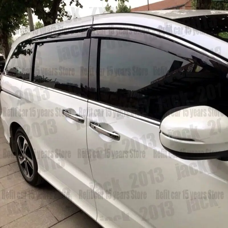 For Honda Odyssey 2011-2017 4PCS Window Visor Sun Rain Guard Vent trim Black car accessories