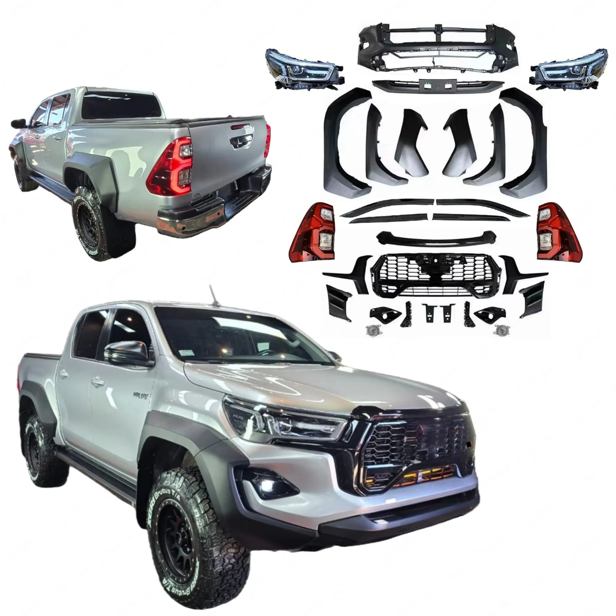 Pickup Truck Accessories Hilux Upgrade Body Kits 2023 GR Sport Suitable for Hilux Revo Rocco 2016 2017 2018 2019 Year