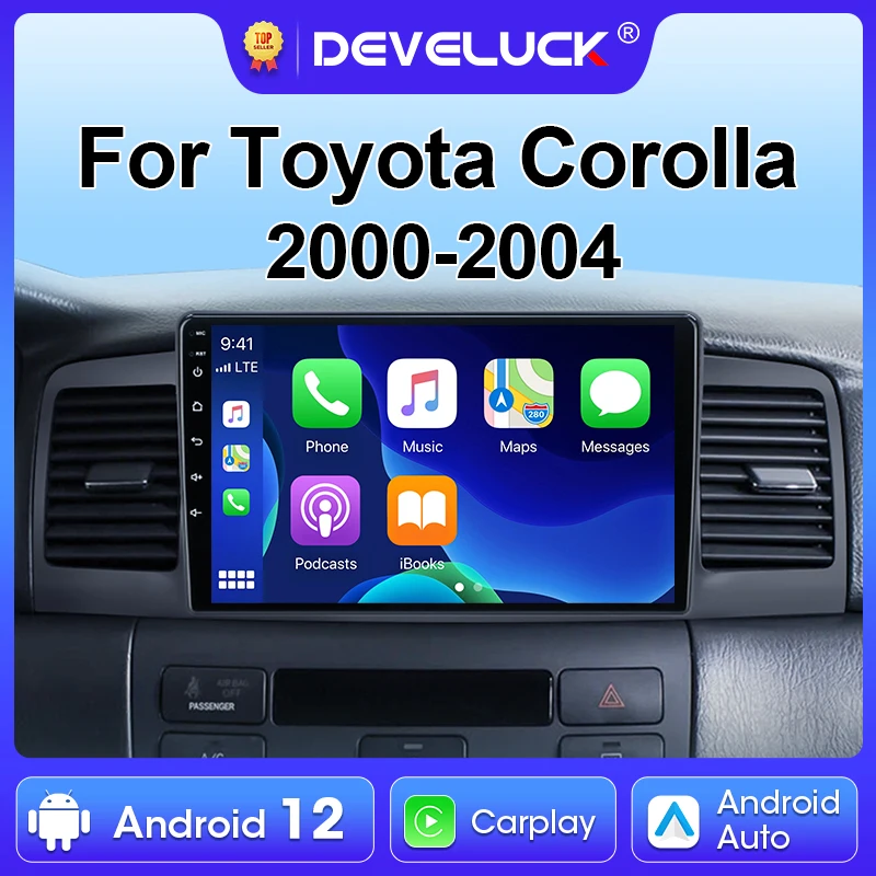 

Автомагнитола на Android 12 для Toyota Corolla E120 2000 - 2004 2 Din стерео Мультимедийный видеоплеер GPS 4G WIFI Carplay Авто DVD QLED