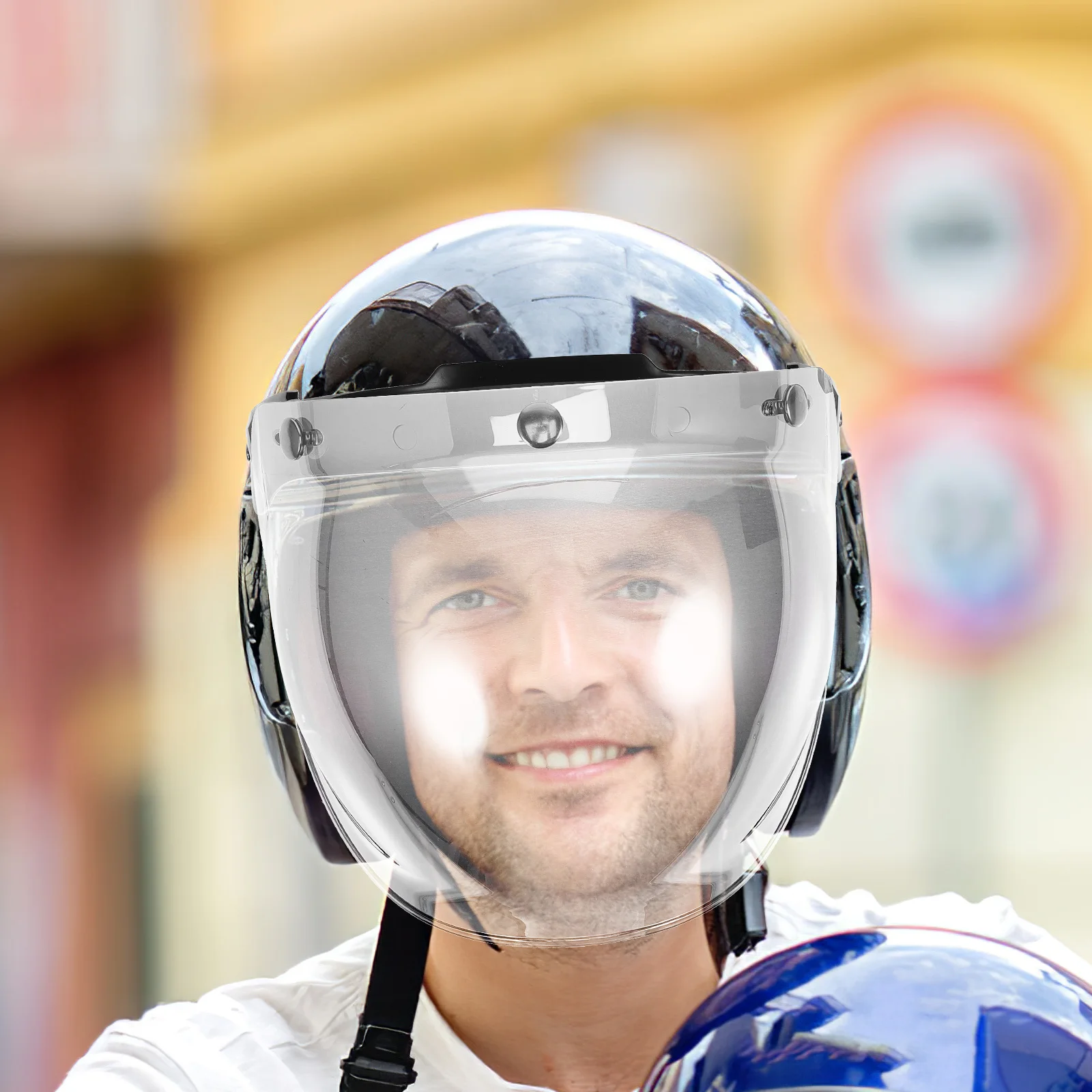 

Motorcycle Visor High Grade Pc Windproof Rainproof Replacement Outdoor Safety Visor For Cycling Motorbike Riding