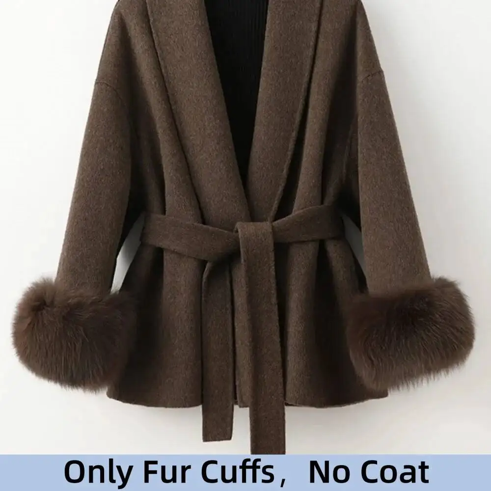 100% Real Natural Fox Fur Arm Cuffs Winter Warm Fur Sleeve Wrist Fashion Luxury Arm Bands Women Elegant Clothing Accessories