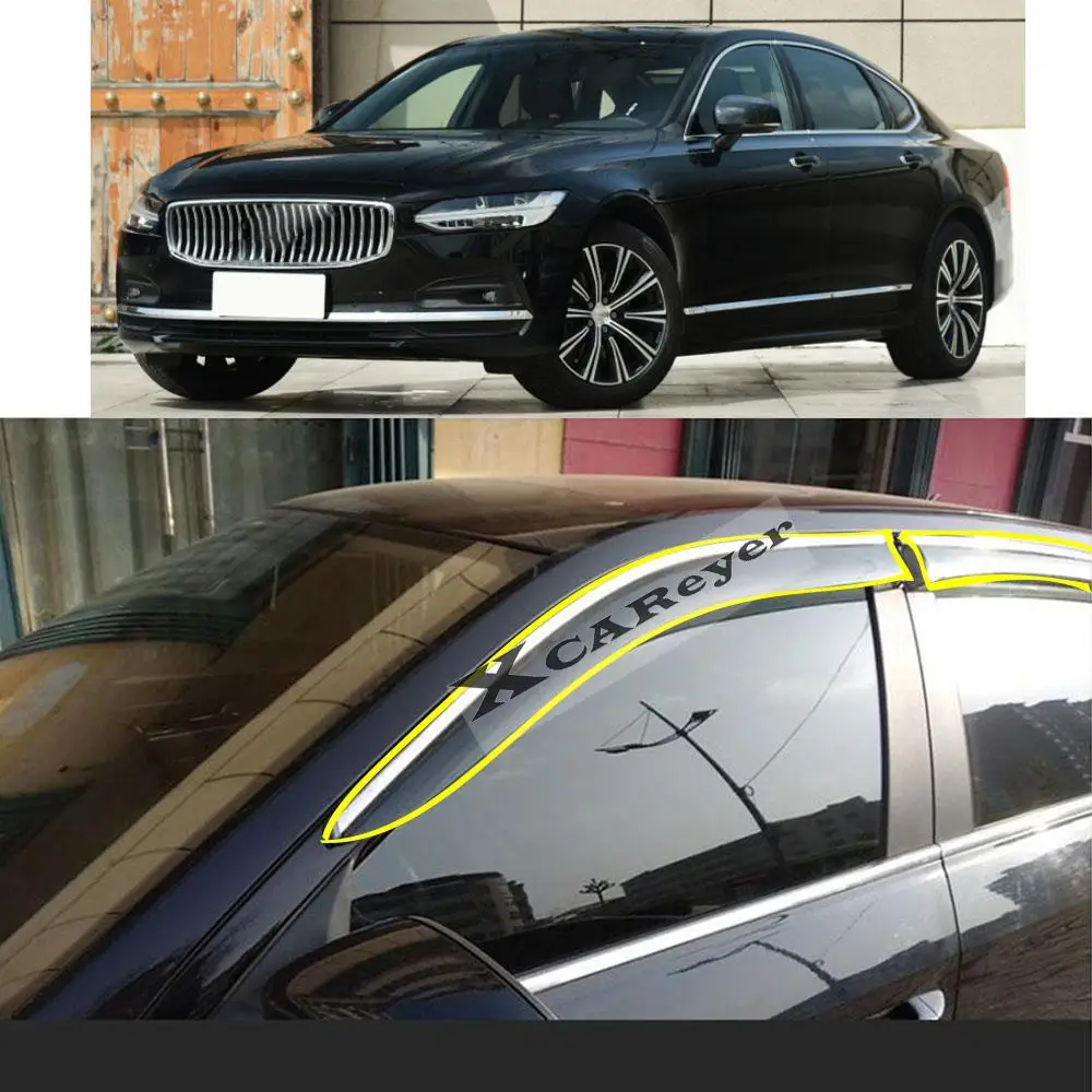 For VOLVO S90 2017 2018 2019 2020 2021 Car Body Styling Sticker Plastic Window Glass Wind Visor Rain/Sun Guard Vent Parts