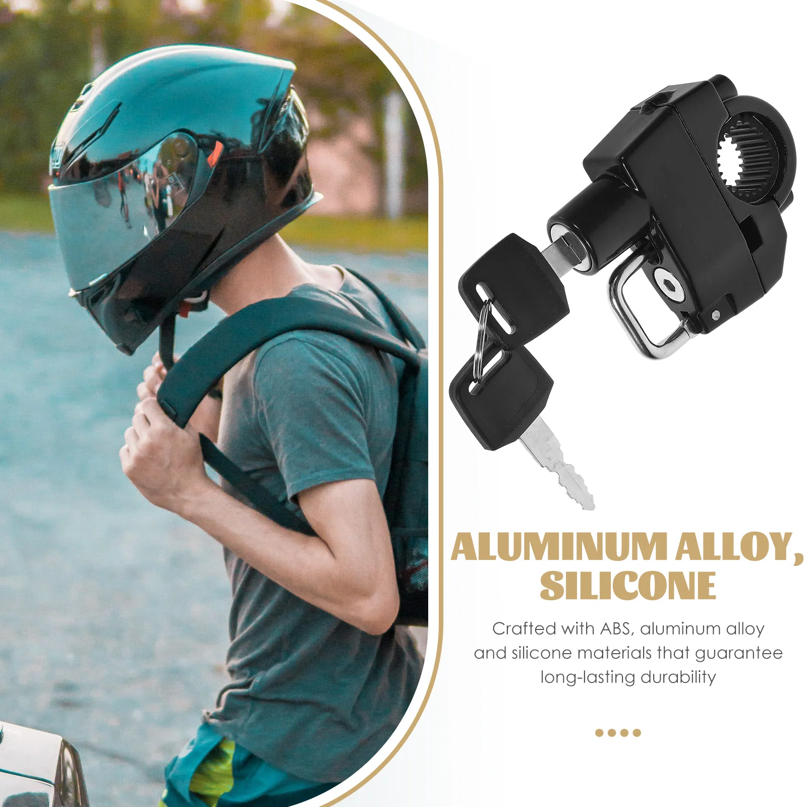 

Lock for Motorcycle Helmets Heavy Duty Fixed Safety Black Large Secure Anti Theft Metal Compatibility Durability Fits