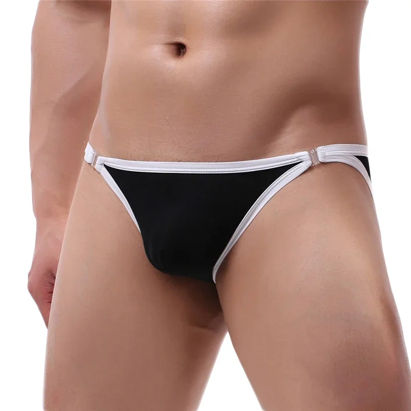 

Sexy Mens Underwear Briefs Summer Men's Brief Ice Silky Transparent Low Waist Button Sexy Panties Seamless Underpants