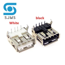 10Pcs/lot USB Type A Female Solder Jacks Standard Port Connector PCB PCB Mount Socket USB-A type Black White