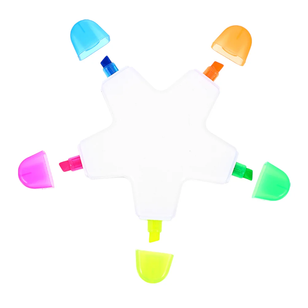 Five-pointed Star Highlighter Highlighters Pen Bookmark Study Marker Pens Note Marking Plastic Markers