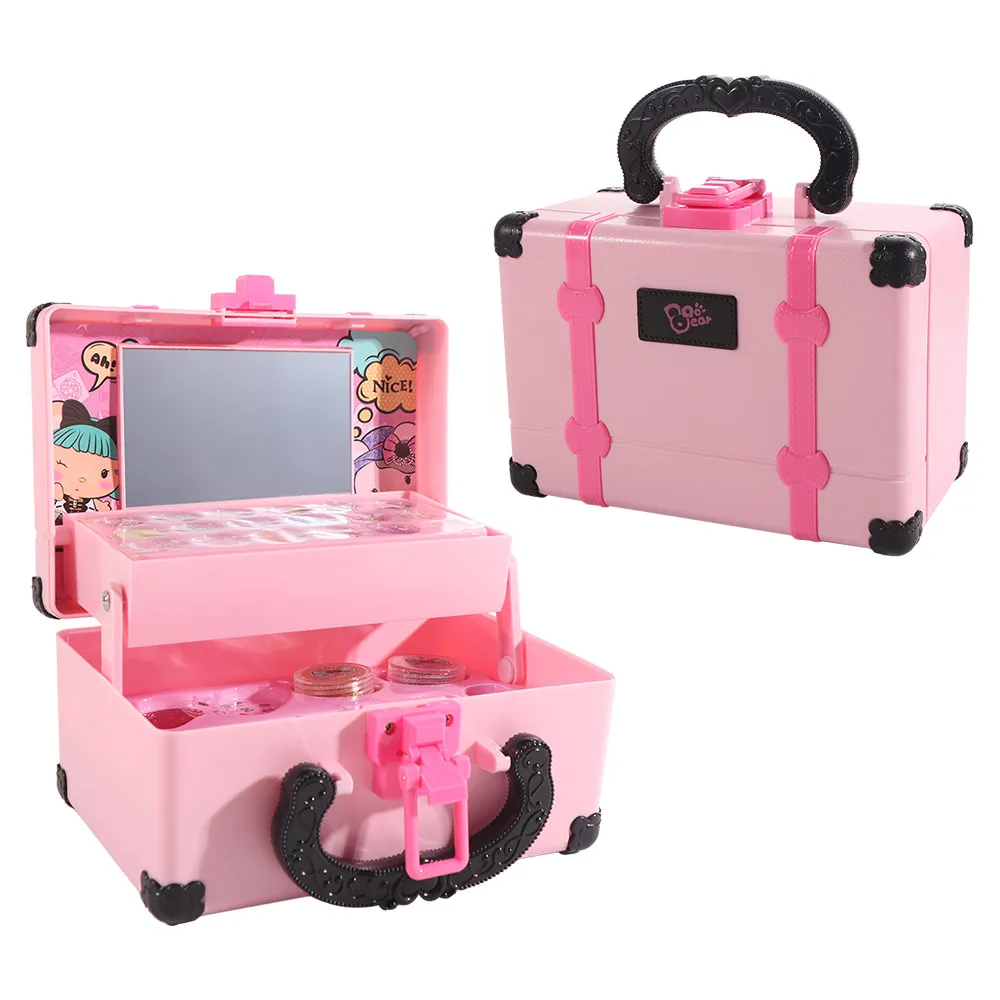 

Детский косметический набор: помада, тени для век, портативный, безопасный, подарок на день рождения, игрушка для макияжа принцессы