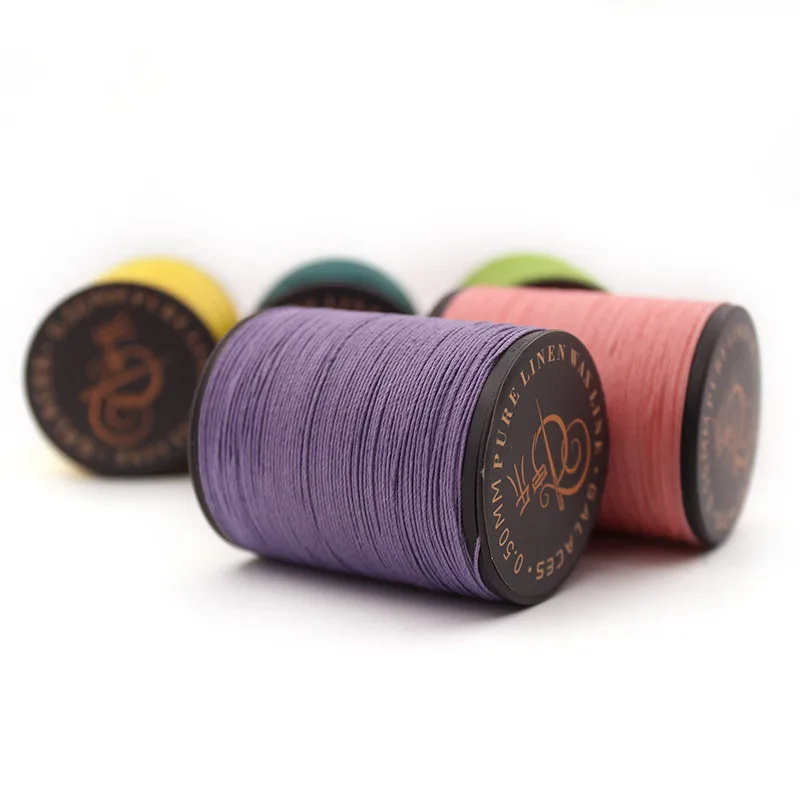 1Pcs Multicolor Craft Flax Waxed Linen Sewing Round Wax Cord String 0.45mm/0.5mm/0.55mm Dia