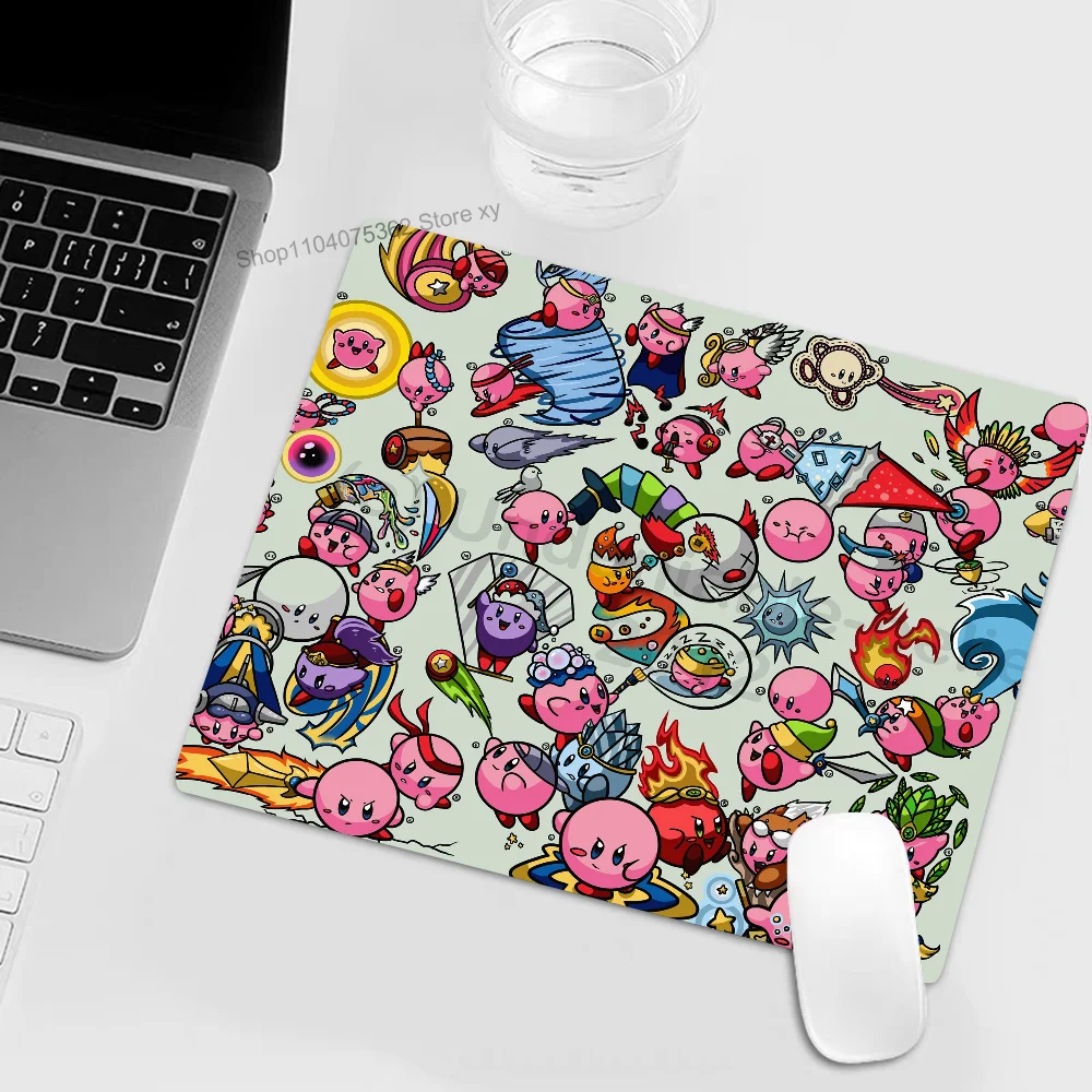 Cartoon Cute K-Kirbys Mousepad RGB Small Size Gaming Mouse Pad With LED Light Desk Mat Super Smooth Non-slip Rubber Bottom