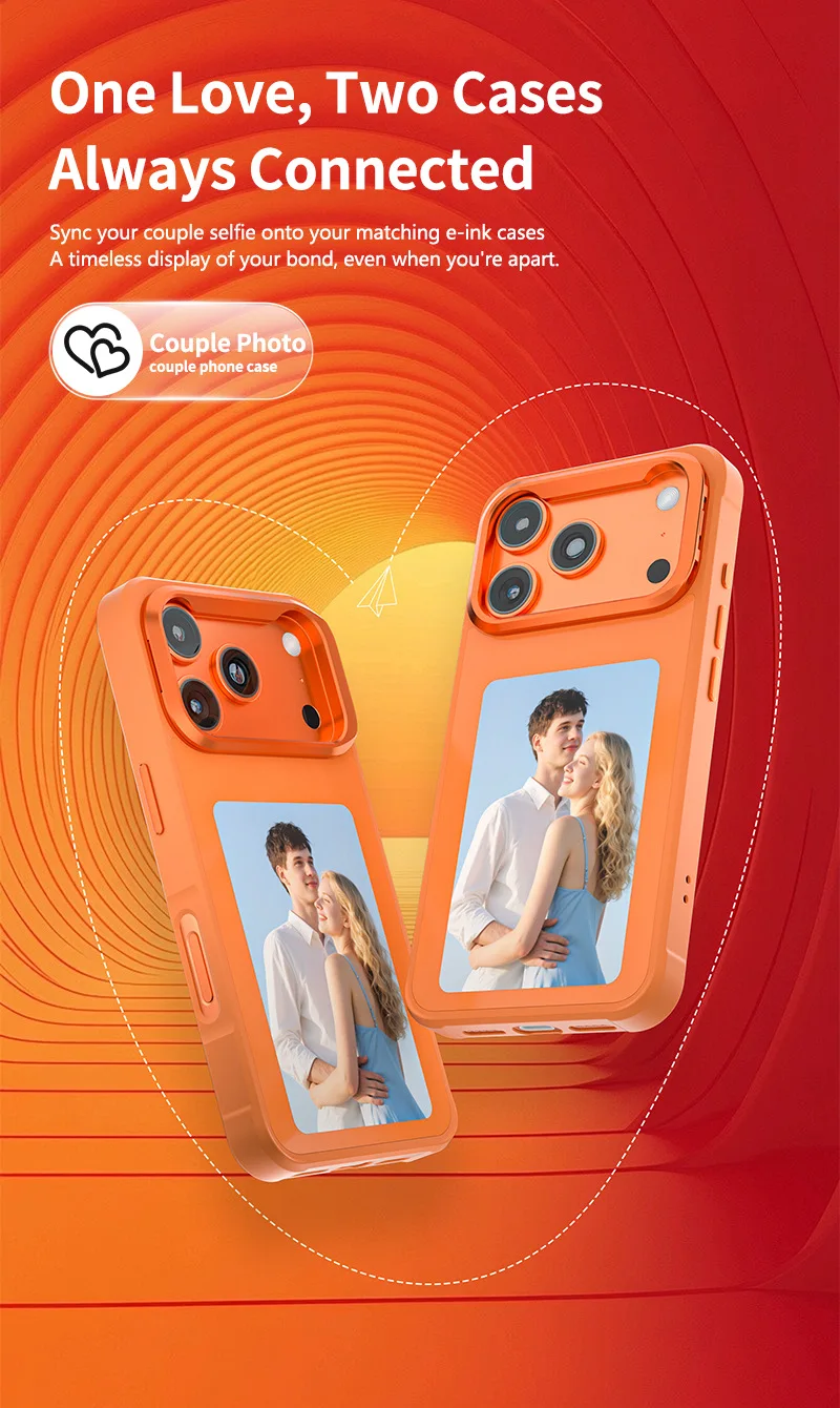 

Чехол для iPhone 17/17 Pro/17 Pro Max с 4,0-дюймовым E-ink дисплеем, возможностью персонализации селфи, без энергопотребления, с беспроводной зарядкой и NFC