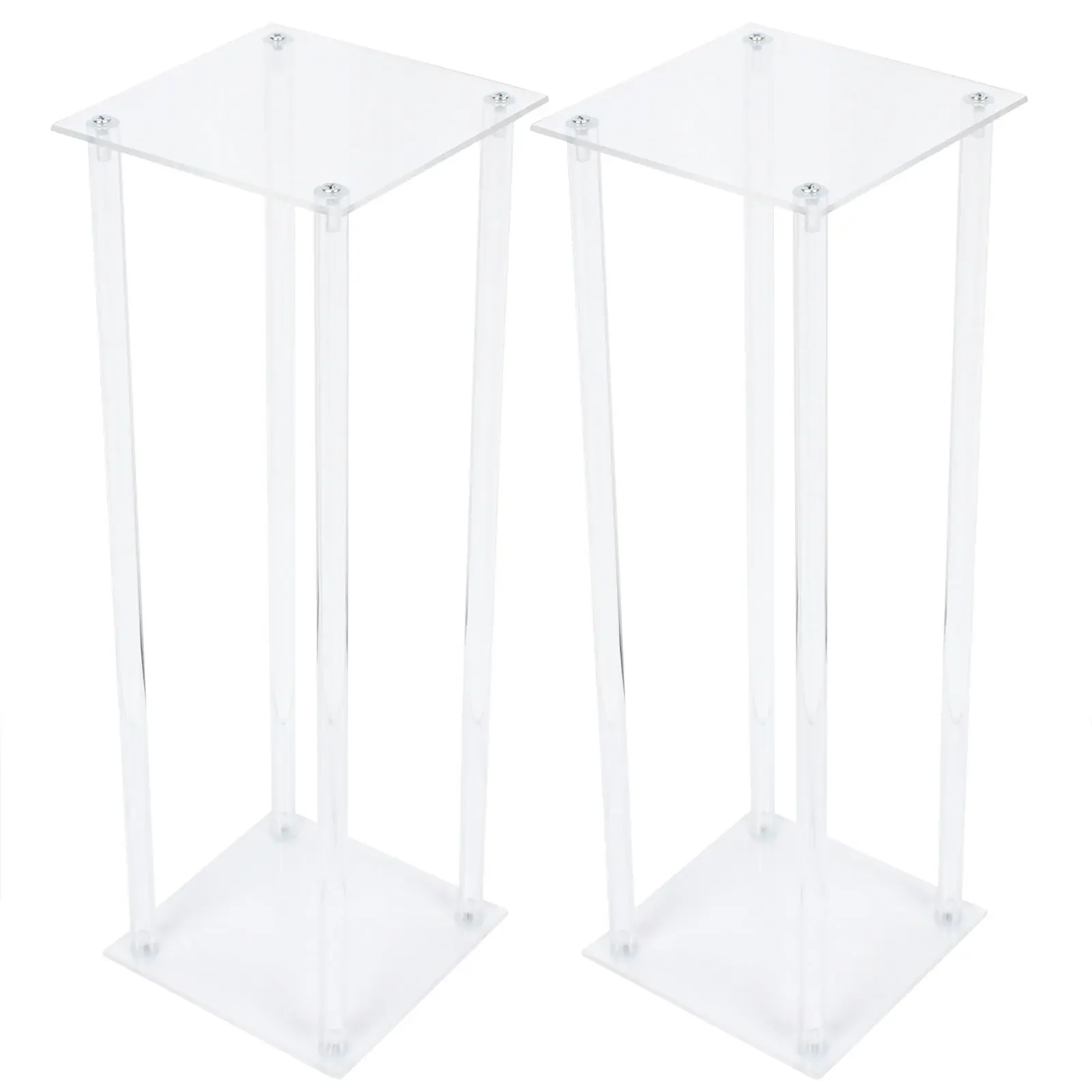 Acrylic Vase Wedding Centrepieces, 10/2 Pcs Clear Column Flower Display Stand, Geometric Display Stand