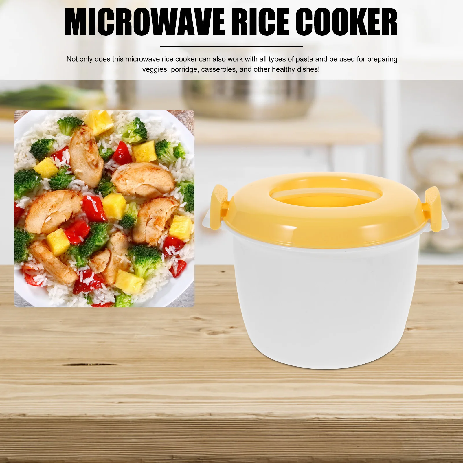 

Microwave Rice Cooker Mini Microwavable Steamer Small Plastic Container Home Kitchen Supply 4 Cup For Rice Veggies