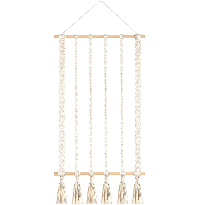 Boho Photo Display Clip Handmade Exquisite Tassel Wall Hanging Decoration Photograph Storage Tool With Wooden Clips