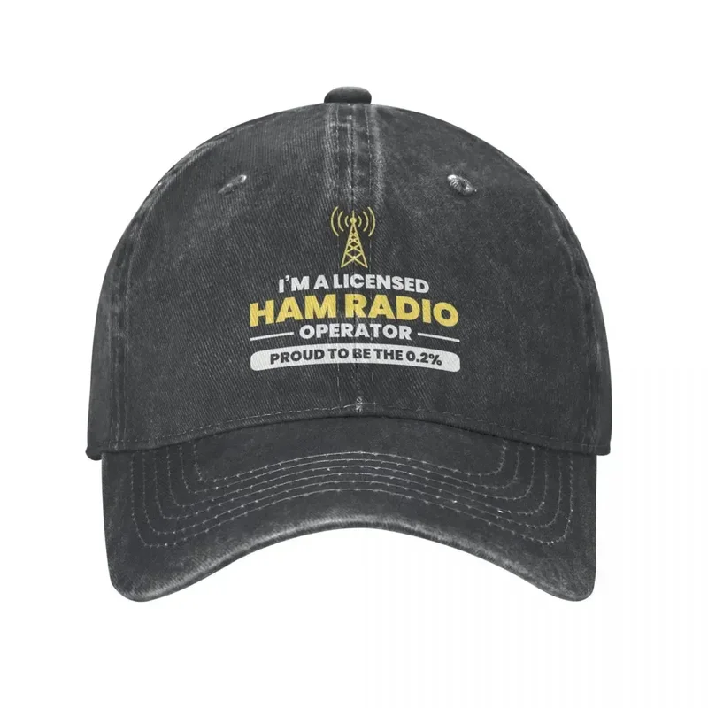 Amateur Ham Radio Grandpa Fathers Day Unisex Baseball Cap Distressed Washed Caps Hat Outdoor Summer Unstructured Soft Sun Cap