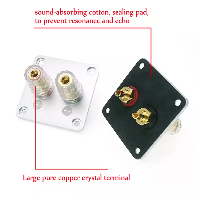 Hifi 2/4 Bit Square Aluminum Blank Terminal Plated Binding Post Speaker Board Sound Plug Connector Junction Box Audio DIY Parts