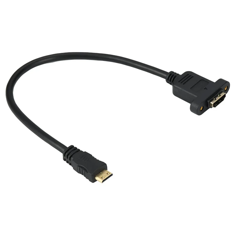 HDTV female to MIN adapter cable with ear 1080P male to female extension with screw hole fixation