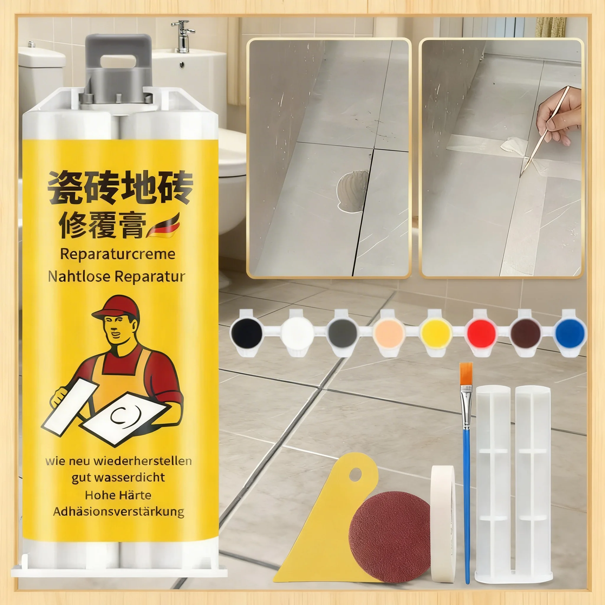 Multifunctional Tile Stone Cracks Repair Kit Waterproof Powerful Tile Crevice Filling Adhesive Paste Grout Repair Agent for Home