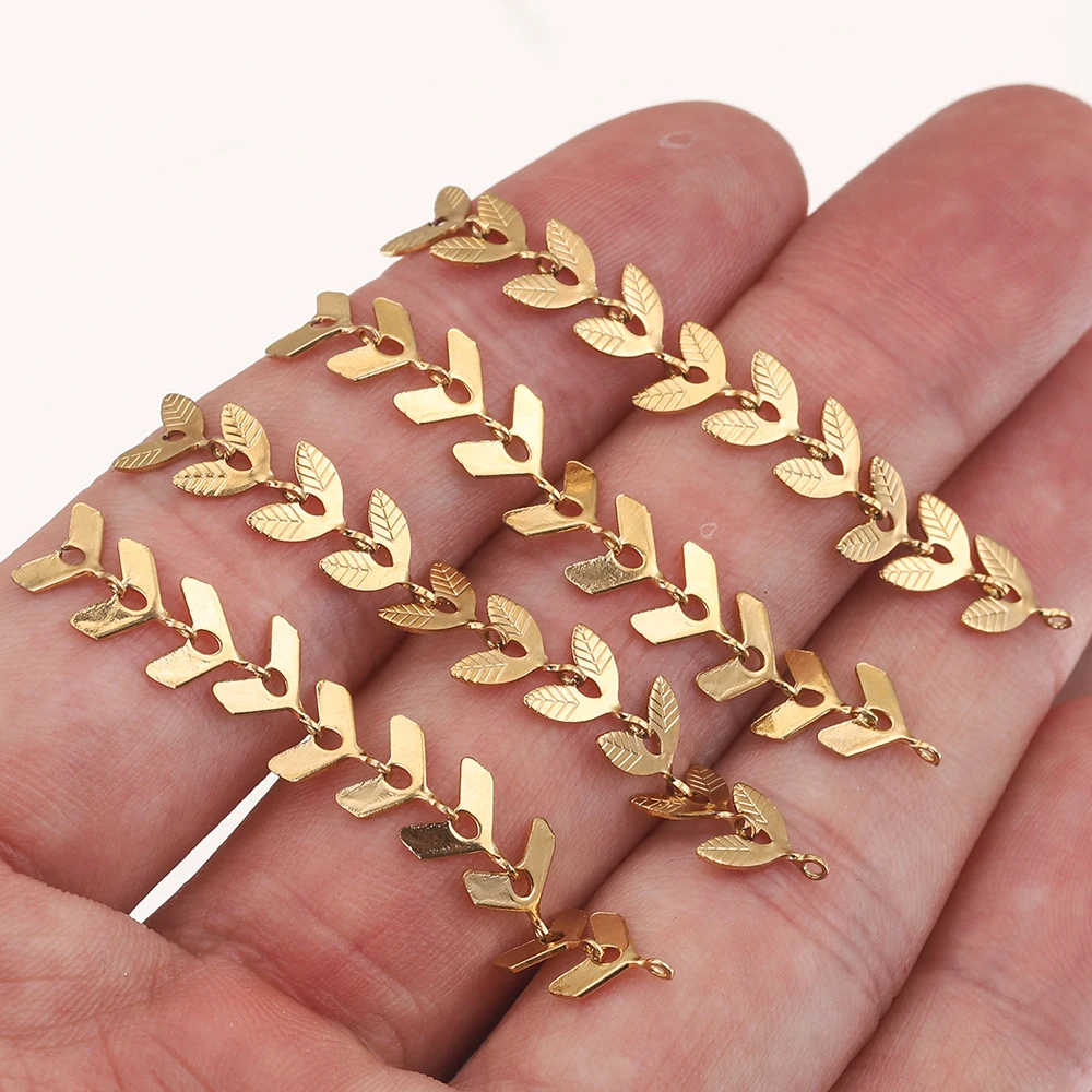 10pcs Gold-Plate Stainless Steel Earrings Airplane Charms Leaf Dangle Earring Pendants for Jewelry Making DIY Supplies Wholesale