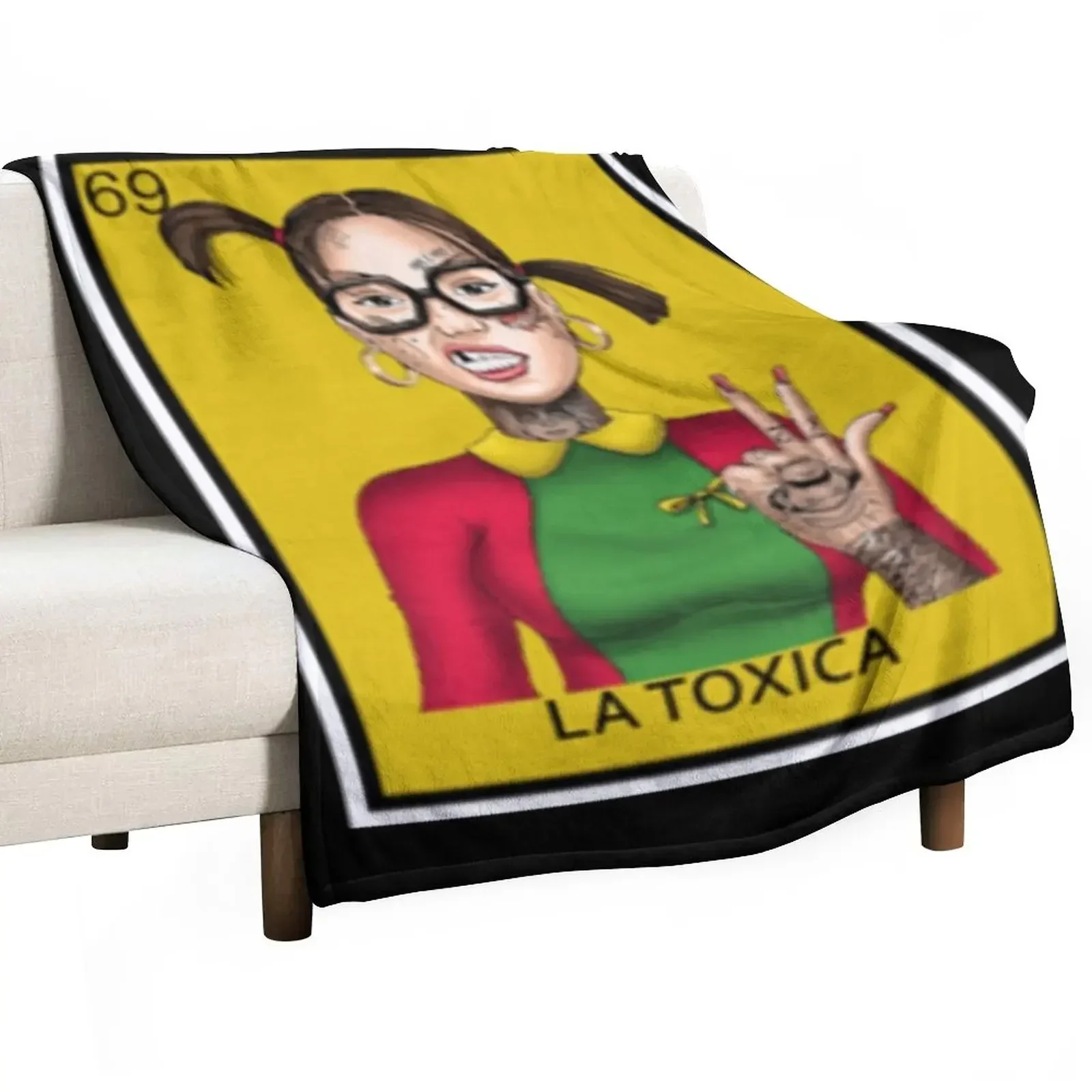 loteria, la toxica, Chilindrina, mexican bingo, latino, Throw Blanket Thins warm for winter Hairys Furry Blankets