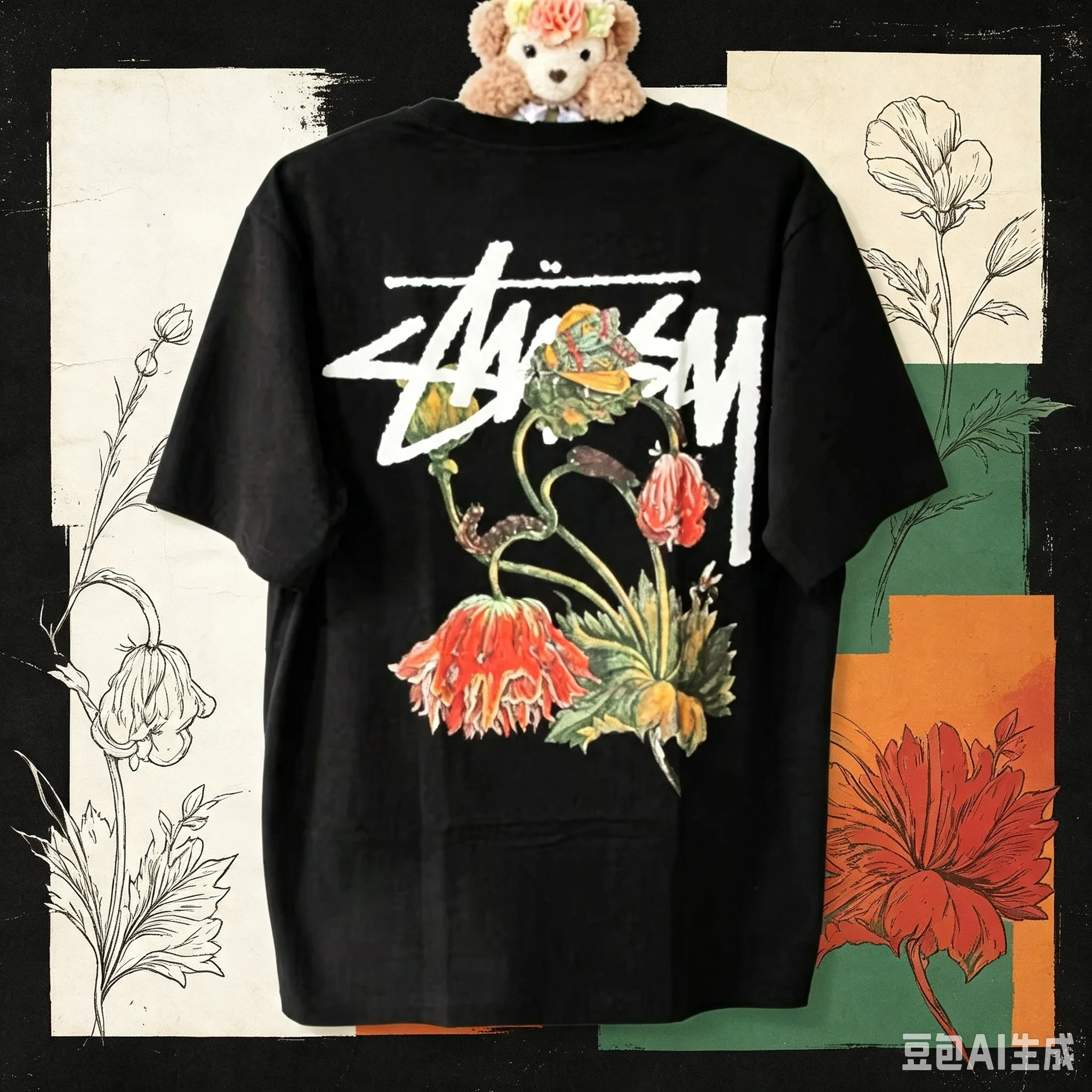 Hochwertiges Herren-Sommer-T-Shirt aus dicker reiner Baumwolle, mit bedrucktem Design, stilvoll, atmungsaktiv und schweißabsorbierend.