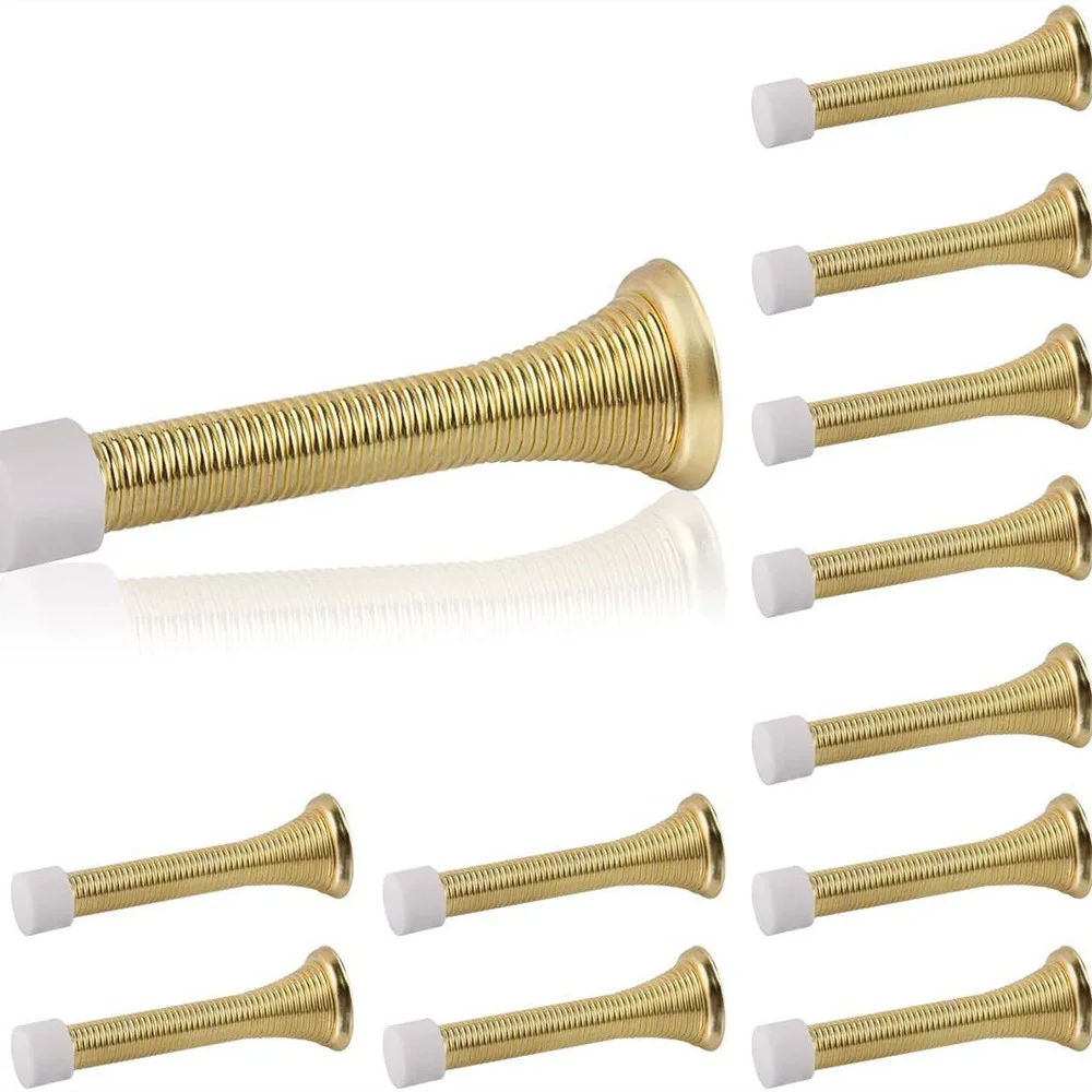 Fermaporta in metallo tappo a molla oro argento nero Buffer protezione da parete fermaporta con tappo in gomma paraurti 85mm decorativo da parete