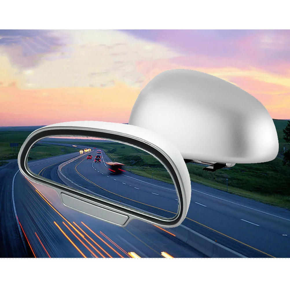 

360 Degree Adjustable Wide Angle Blind Spot Mirror for Car Side and Rear View Mirrors - Silver Right Side Parking Auxiliary