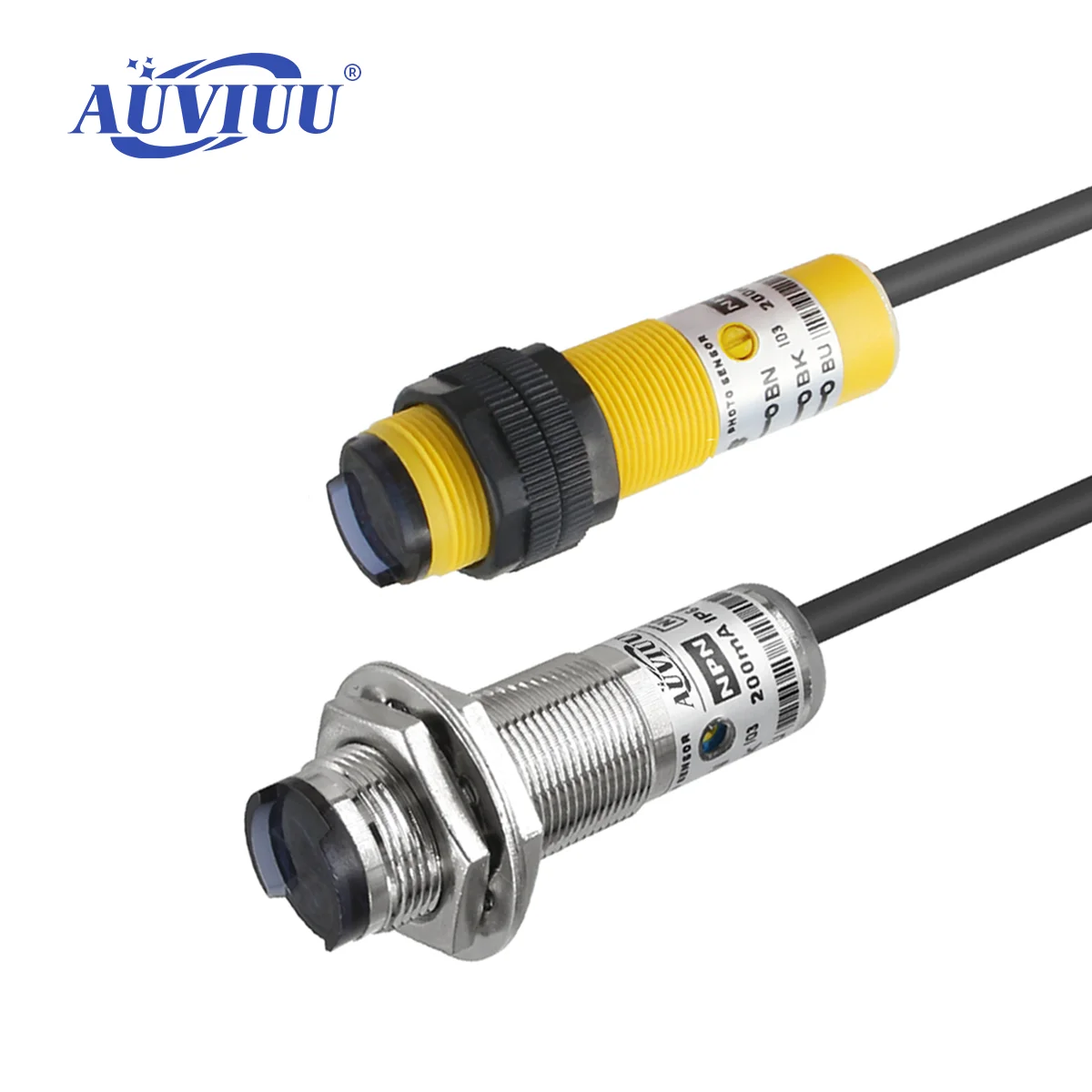 CSP M18 Infrared Photoelectric Sensor 100/400/500/800mm 1M 20M NPN PNP Diffuse Reflective Through-beam 10-30VDC