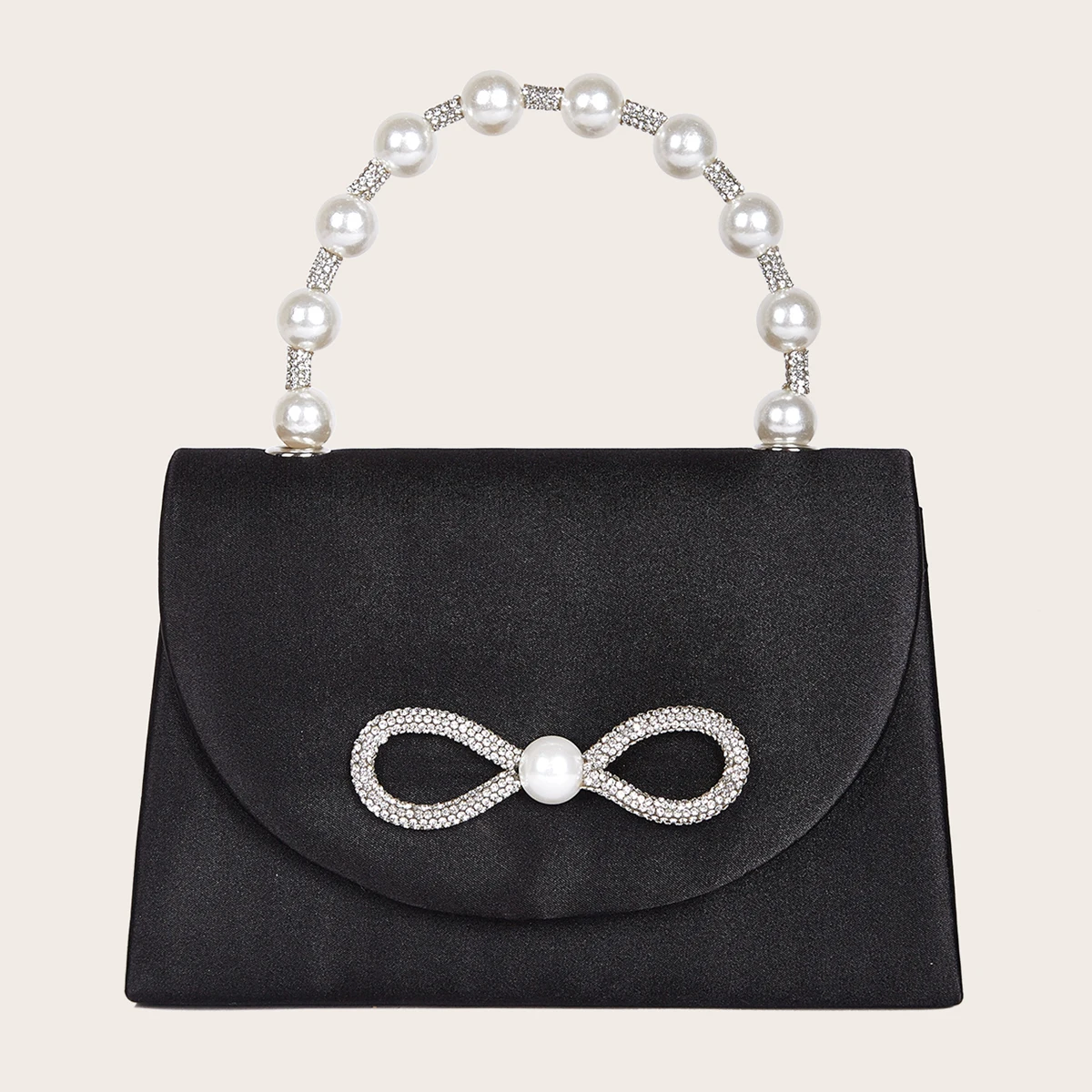 2023 Evening Bag Exquisite Women's Handbag with Rhinestone Bowknot Black All-matching Date Bag Party Prom Chain Bag