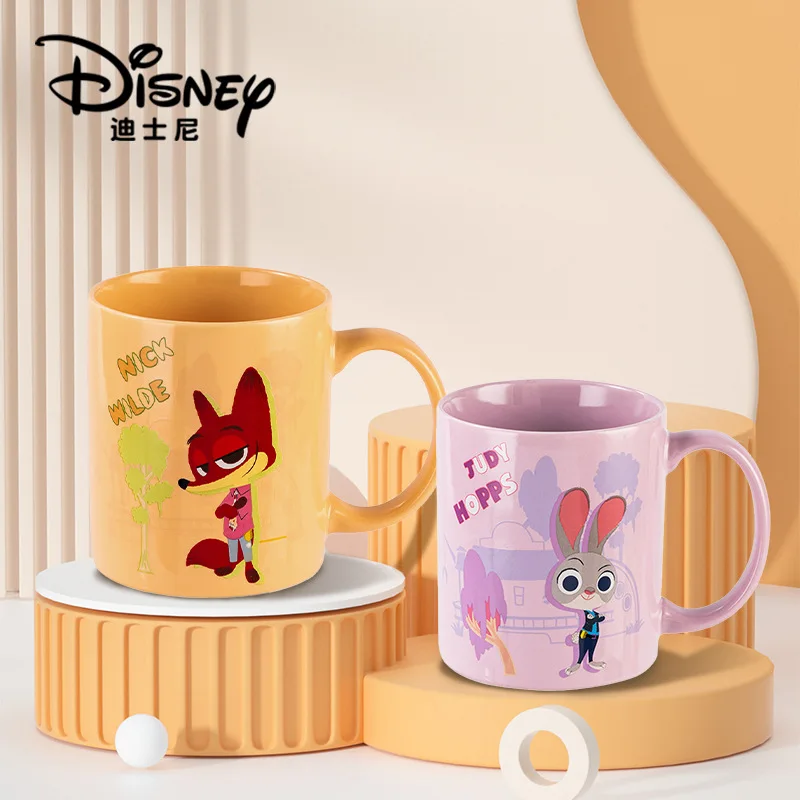 

Disney Mug Zootopia Nick Stitch Elsa Ceramic Thick Cartoon Cute Figure Dormitory Office Home Coffee Milk Water Cup Couple Gift