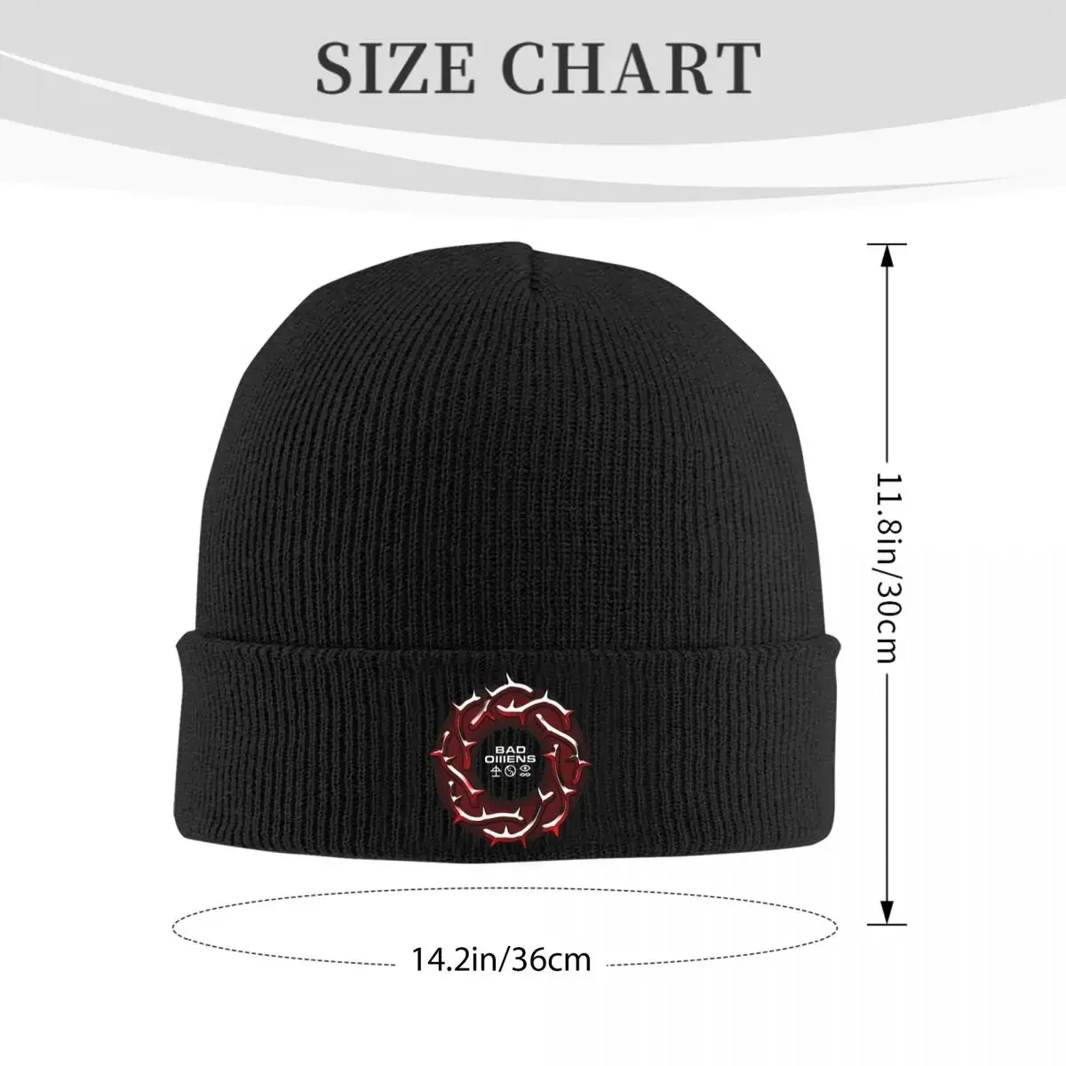 Bad Omens Logo Knitted Hat Beanie Winter Hat Warm Color Caps for Men Women