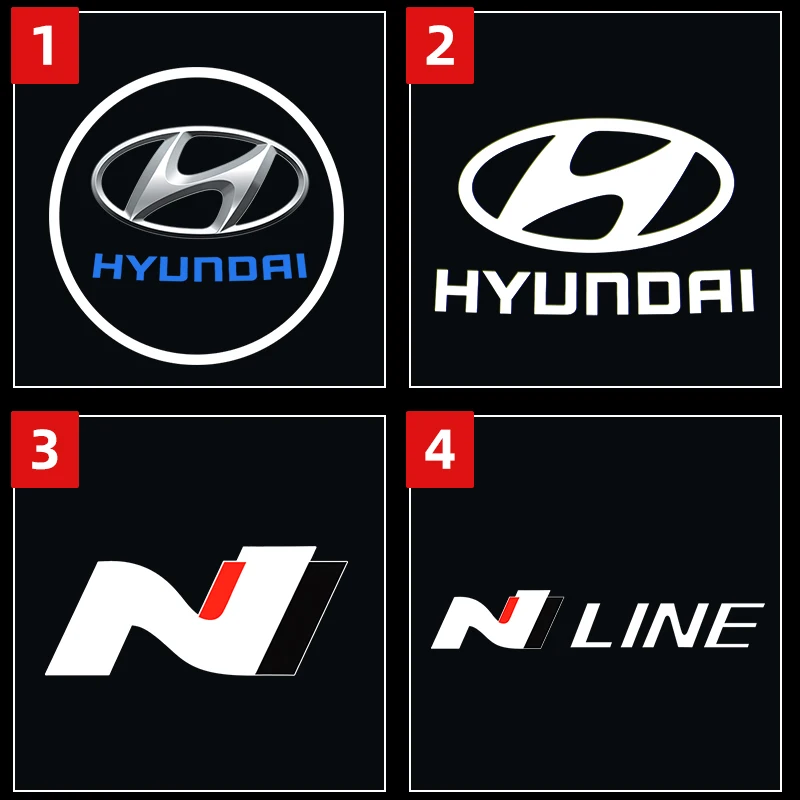 2 قطعة سيارة Led ترحيب أضواء مجاملة العارض شبح الظل شعار ضوء لشركة هيونداي سوناتا 8 سوناتا 9 VI (YF) إلنترا سانتا في #3