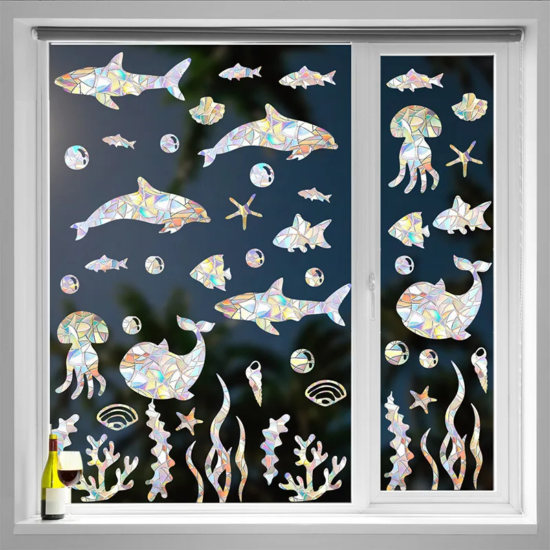 3d colorful underwater world stikcer for window decoration baby kids room decorative art decal