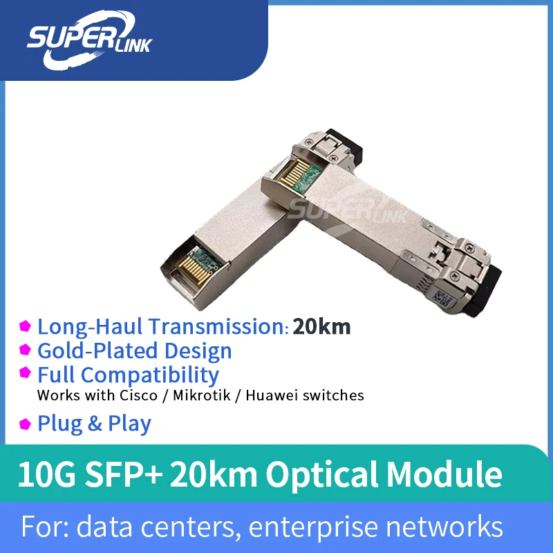 

10G SFP Module 20km LC Singlemode Fiber Simplex Compatible with Cisco Mikrotik Huawei Switch Optical Fiber Module