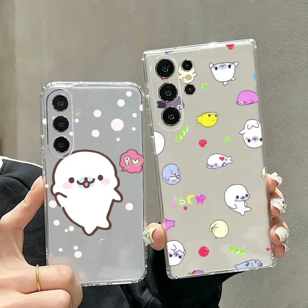 Cute M-Mamegoma Seals  Phone Case For Samsung S25,S24,S21,S22,S23,S30,Ultra,S20,Plus,Fe Transparent Cover