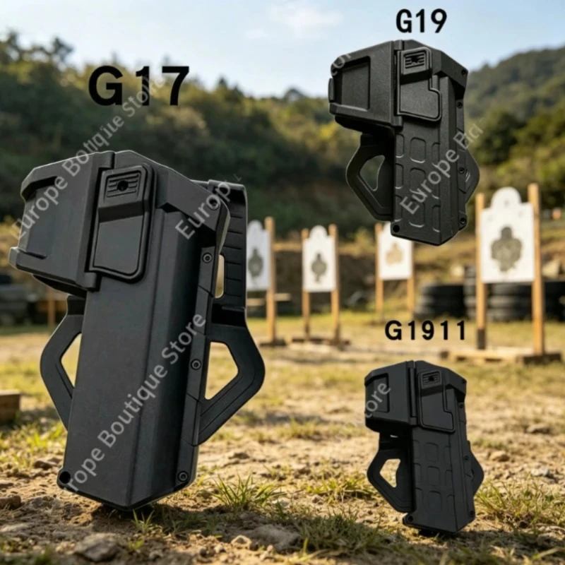 Nouvelle Étui Tactique à Tirage Rapide Standard 9mm .45 Calibre, Fixation à la Ceinture Compatible Lampe Torche, Équipement d'Entraînement Tactique Extérieur