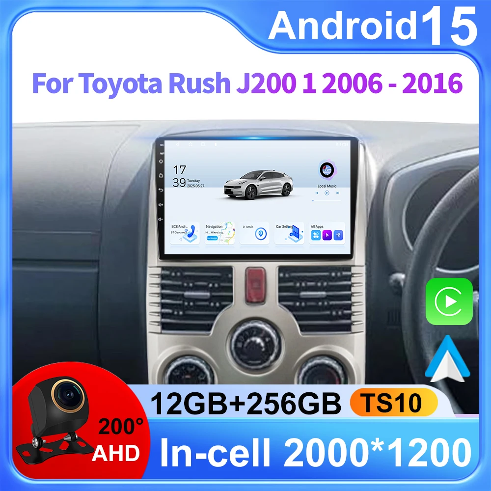 

Car Radio Carplay Android Auto For Toyota Rush DAIHATSU TERIOS Multimedia Player GPS Navigation 5G Wifi Bluetooth QLED Screen